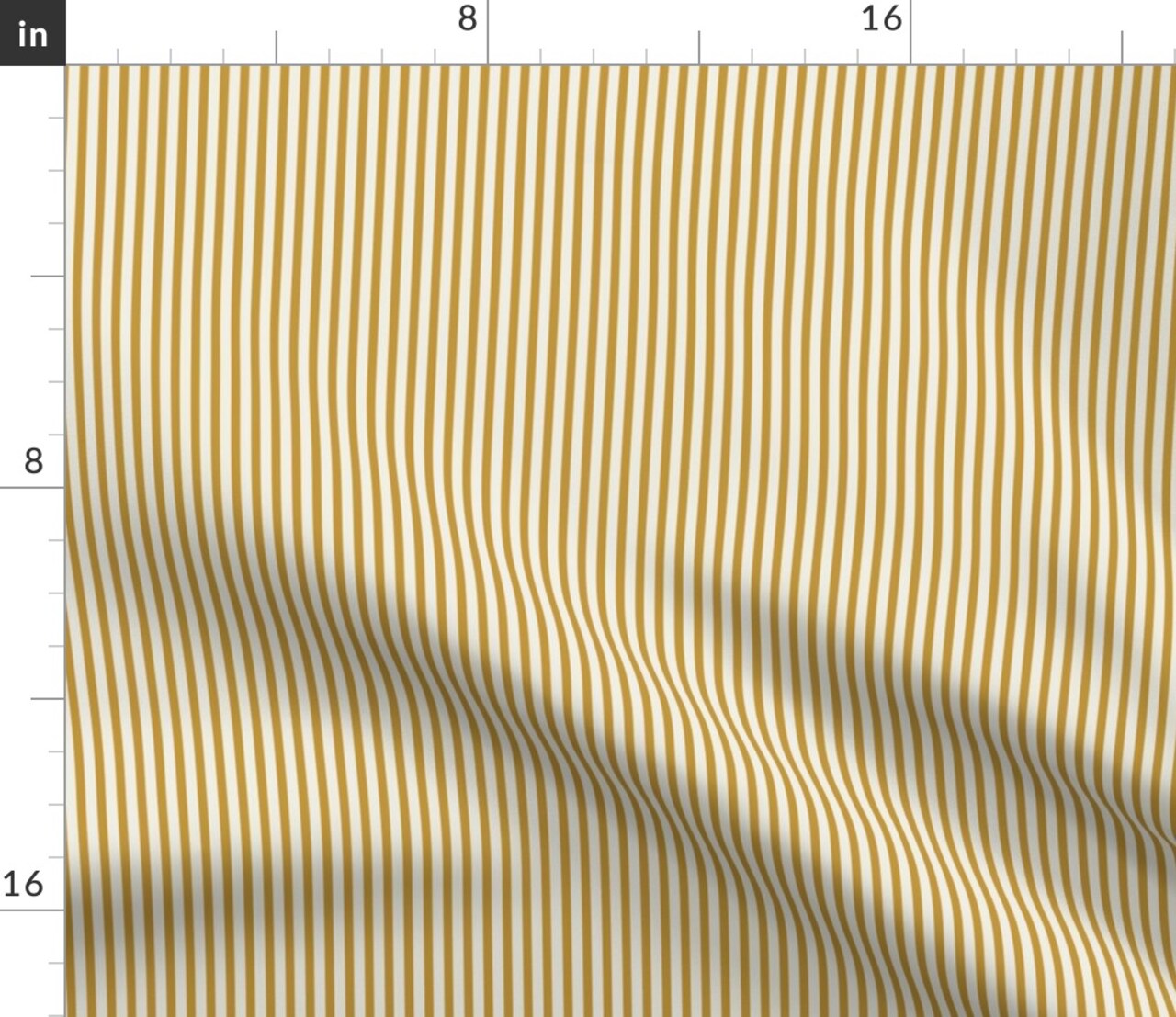 Yellow Stripes Golden Mustard Classic Coastal Traditional Farmhouse Custom Printed Fabric by Spoonflower Various Fabrics by the Yard or Fat Quarter